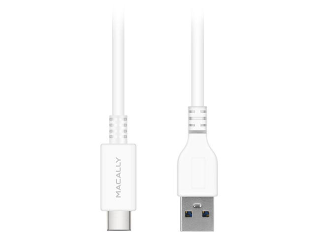 Кабели и Адаптери Macally - USB-C към USB A кабел, бял, 180 см