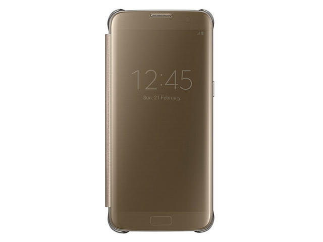 Калъфи Samsung Galaxy S7 Edge Clear View Cover, в златисто
