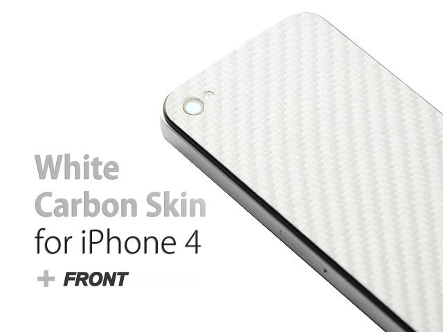 Калъфи Карбонов протектор Bosskins бял за iPhone4/4s