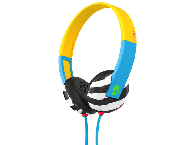 Слушалки Skullcandy Uproar, в жълто-синьо