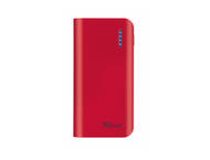 Външни батерии TRUST Primo Power Bank 4400 mAh, в червено