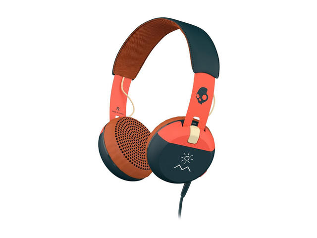 Слушалки Skullcandy Grind, в синьо-оранжево