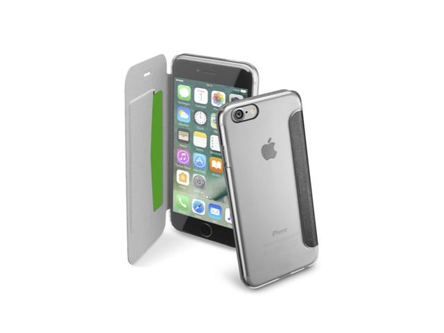 Калъфи Cellular line ClearBook за iPhone 7, прозрачен-черен