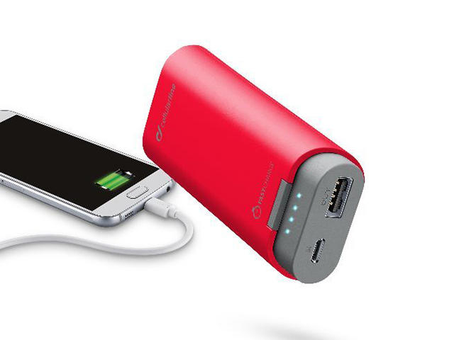 Външни батерии Cellular line 5200mAh, в червено