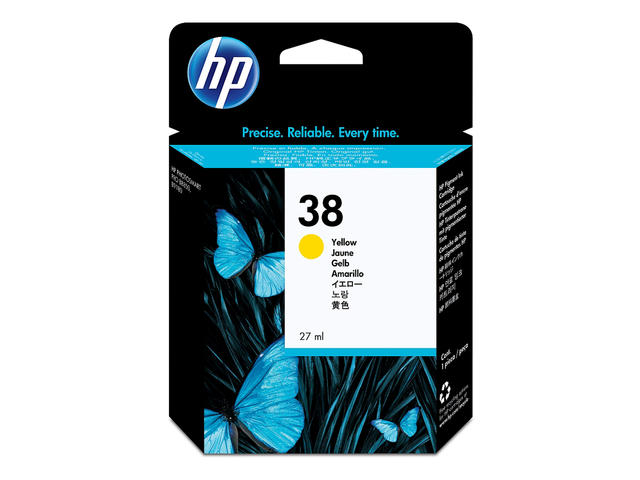Консумативи Оригинален HP 38 Yellow Pigment Ink Cartridge