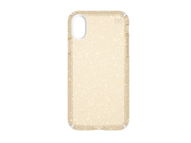 Калъфи Speck iPhone X Presidio Clear + Glitter - Clear With Gold Glitter/Clear