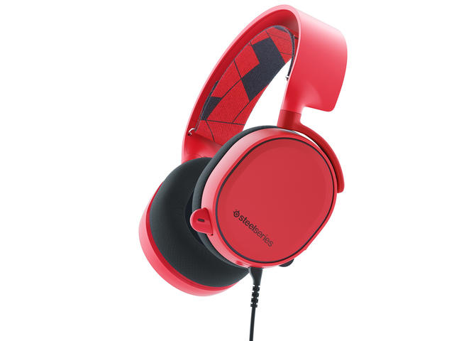 Слушалки SteelSeries Arctis 3, в червено