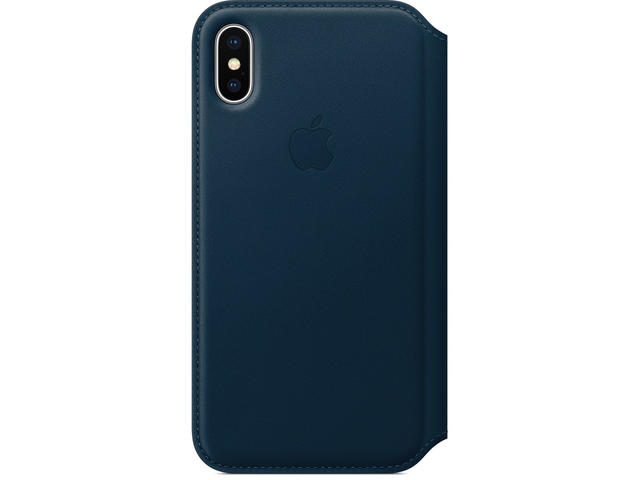 Калъфи Apple iPhone X Leather Folio, в синьо
