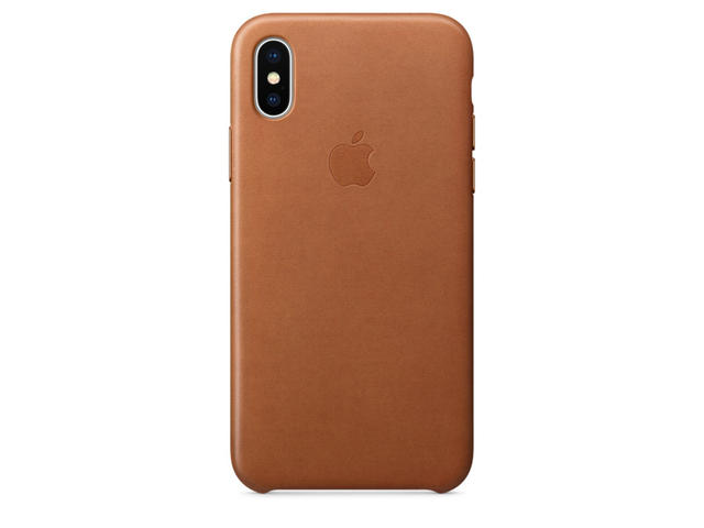 Калъфи Apple iPhone X Leather Case, в кафяво