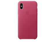 Калъфи Apple iPhone X Leather Case, в розово