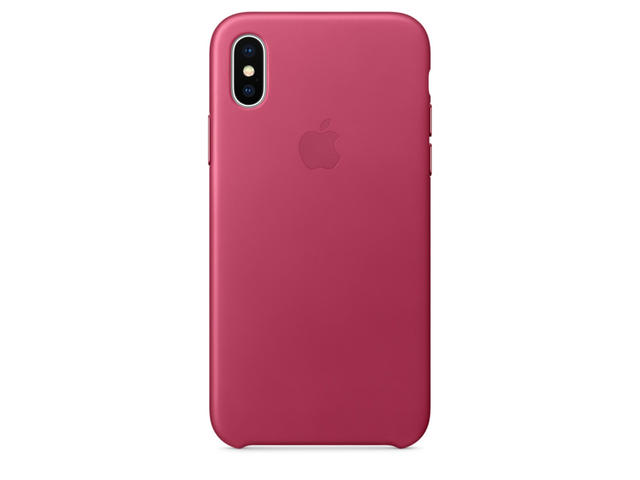 Калъфи Apple iPhone X Leather Case, в розово