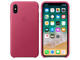 Калъфи Apple iPhone X Leather Case, в розово