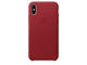 Калъфи Apple iPhone X Leather Case, в червено