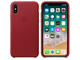 Калъфи Apple iPhone X Leather Case, в червено