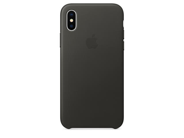 Калъфи Apple iPhone X Leather Case, в сиво