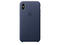 Калъфи Apple iPhone X Leather Case, в тъмносиньо