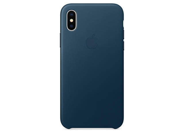 Калъфи Apple iPhone X Leather Case, в синьо