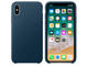 Калъфи Apple iPhone X Leather Case, в синьо
