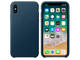 Калъфи Apple iPhone X Leather Case, в синьо