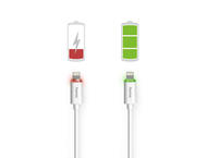 Кабели и Адаптери Hama зареждащ/синхронизиращ кабел, Lightning, с LED индикатор, 1 метър, в бяло
