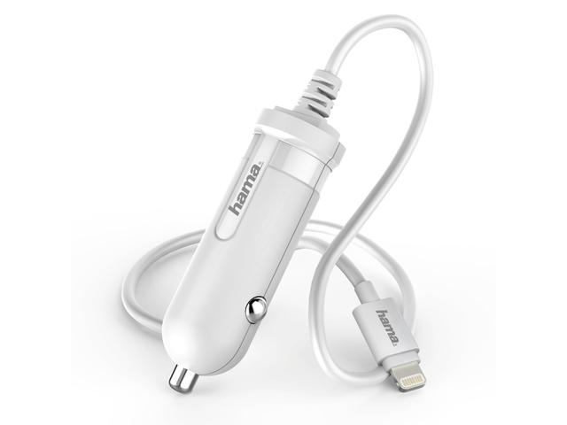 Зарядни устройства Hama "Easy" Car Charger, Lightning, 1 A, в бяло