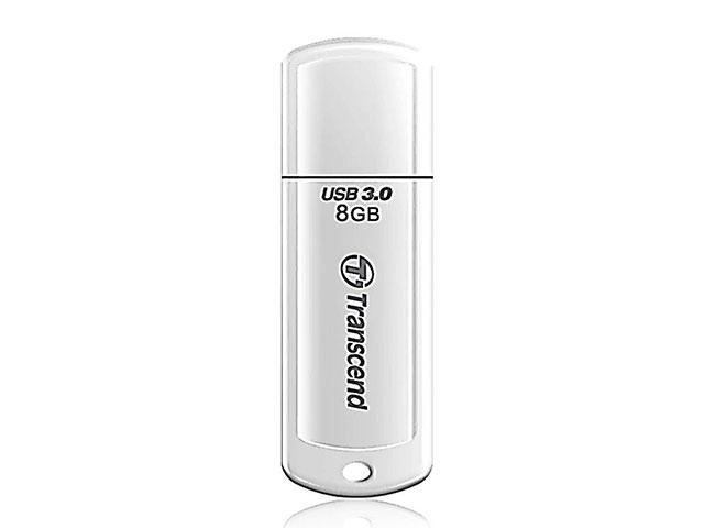 USB памети 8GB Transcend JetFlash 730 USB 3.0, в бяло