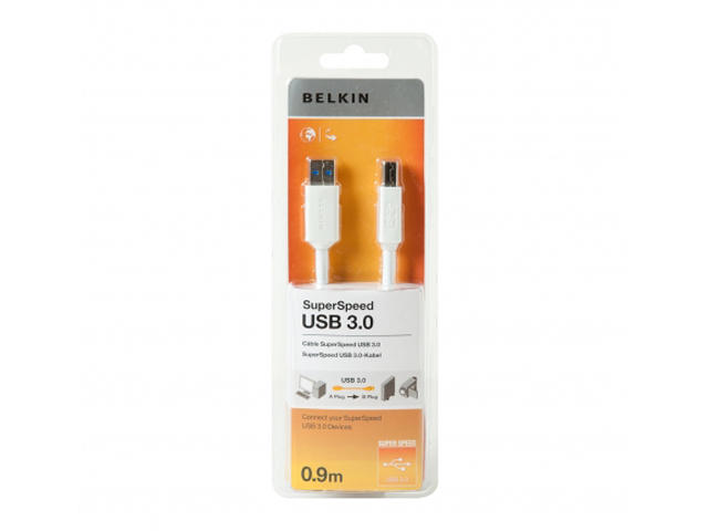 Кабели и Адаптери Belkin SuperSpeed USB 3.0 кабел: 0.9м 