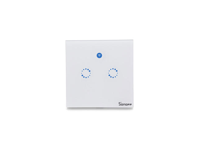 Smart Home Sonoff T1 EU: 1-2 Gang Wi-Fi RF Smart Wall Touch Light Switch