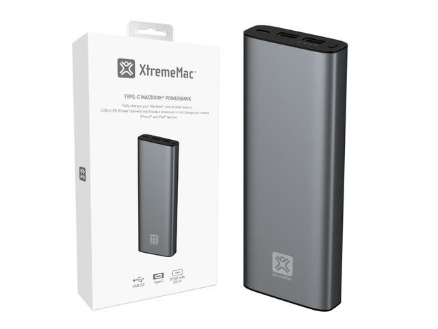 Външни батерии XtremeMac MACBOOK POWER BANK 20100mAh - USB-C / USB-A - Space Grey