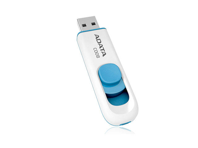 USB памети 8GB ADATA C008, в бяло