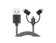 Кабели и Адаптери Sandberg 3in1 Lightning+MicroUSB+USB-C 1m