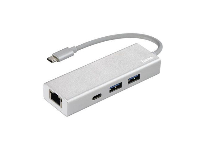 Кабели и Адаптери Hama USB-C Aluminium, 3-портов хъб
