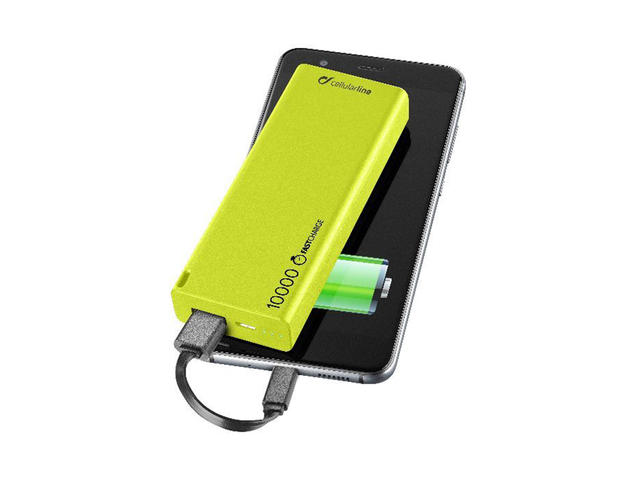 Външни батерии Cellularline FreePower Slim 10000mAh, зелена