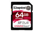 Карти памет 64GB SDXC Kingston Canvas React Class 10 UHS-I U3