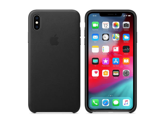 Калъфи Apple iPhone XS Max Leather Case, черен