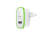 Зарядни устройства Belkin USB Main Charger 2.1A, в бяло