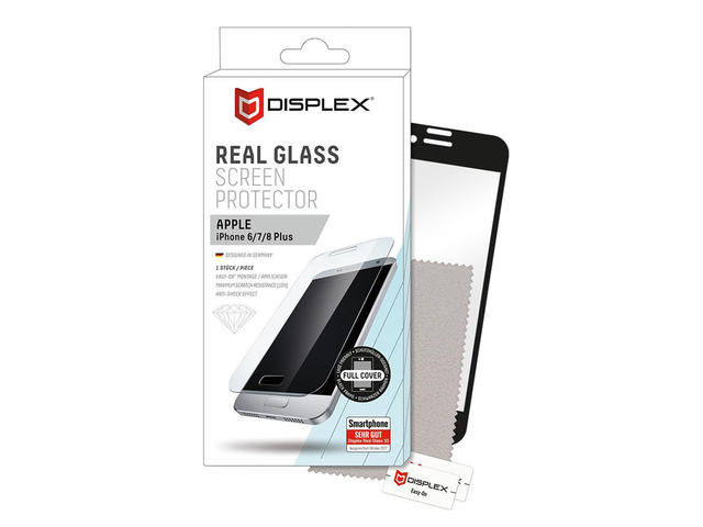 Защитно фолио Displex Real Glass 10H 3D протектор за iPhone 8 Plus, iPhone 7 Plus, iPhone 6S Plus