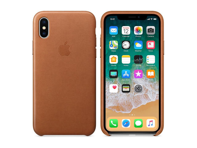 Калъфи Apple iPhone кожен калъф за iPhone X, светлокафяв