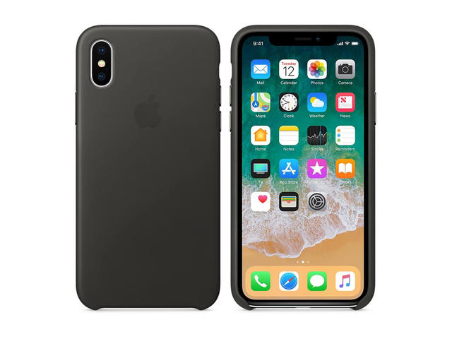 Калъфи Apple iPhone кожен калъф за iPhone X, сив