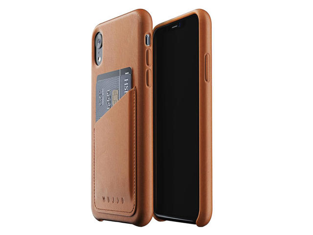 Калъфи Mujjo Full Leather Wallet Case - кожен кейс за iPhone XR, кафяв