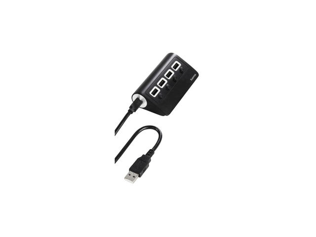 Джаджи Hama Hub On/Off Switch USB 2.0, в черно-