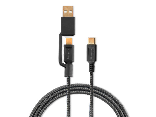 Кабели и Адаптери 4smarts ComboCord 5A USB-A and USB-C to USB-C