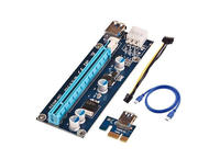 Джаджи Riser Mining Adapter Card PCIe 1x to PCIe 16x (6-pin PCIe or SATA power)