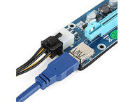Джаджи Riser Mining Adapter Card PCIe 1x to PCIe 16x (6-pin PCIe or SATA power)