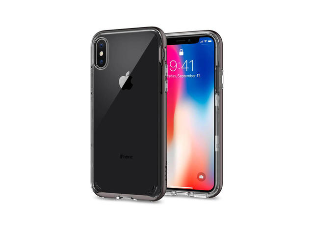 Калъфи Spigen Neo Hybrid Crystal за iPhone XS, прозрачен-сив