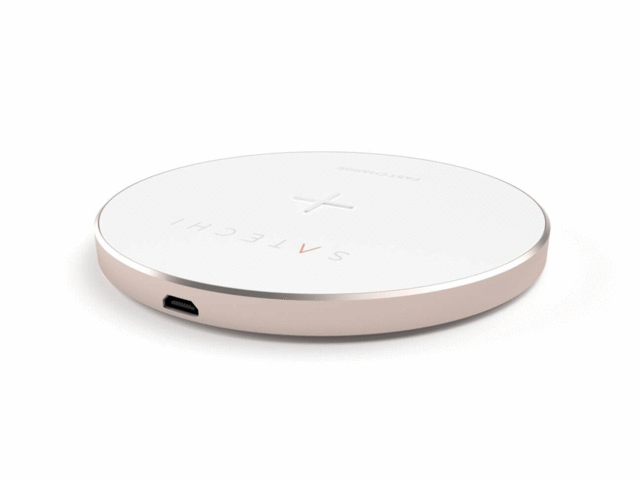Зарядни устройства Satechi Wireless Charging Pad Fast Charge, розово злато