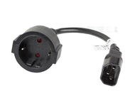 Кабели и Адаптери Lanberg Cable Power Ext IEC 320 C14 / SCHUKO F 0.2m Black