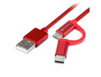 Кабели и Адаптери 4smarts ComboCord MicroUSB + USB-C cable Red