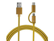 Кабели и Адаптери 4smarts ComboCord MicroUSB + USB-C cable Gold