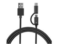 Кабели и Адаптери 4smarts ComboCord MicroUSB + USB-C cable Black